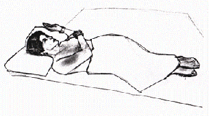 woman reclining doing a selfexam